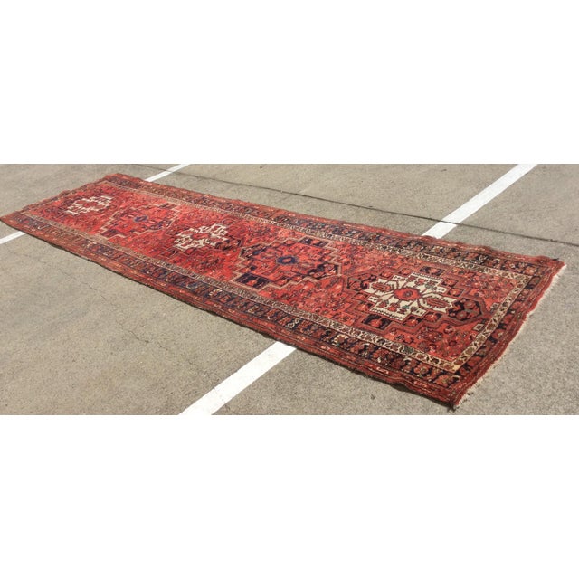 Antique Red & Blue Persian Rug 3′6″ × 13′3″ Chairish