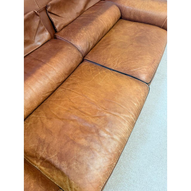 Brown Vintage Leather Sofa by Josef Gobet, 1970s For Sale - Image 8 of 16