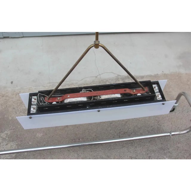 Black Mid-Century Acrylic Glass &amp; Brass Pendant, 1950s For Sale - Image 8 of 15