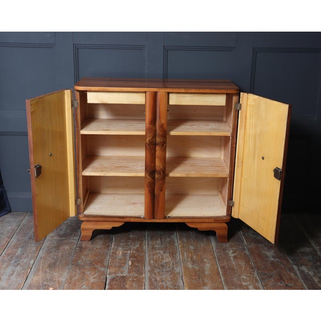 Brown Art Deco French Walnut Two-Door Figured Buffet, 1930 For Sale - Image 8 of 16