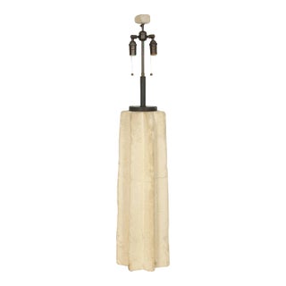Large Fluted Rough-Hewn Stone Table Lamp For Sale