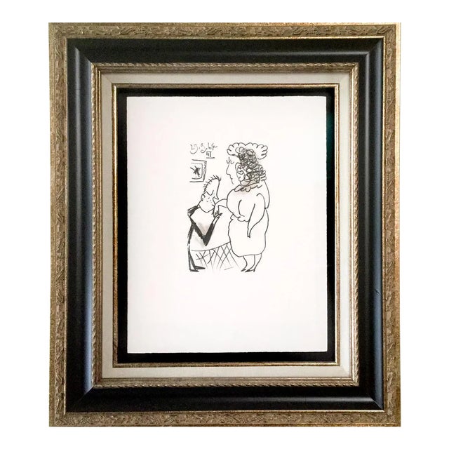 Pablo Picasso 1964 Lithograph on Arches Paper, Limited Edition (No. 126), Dietz Officina Press, Custom Framed For Sale