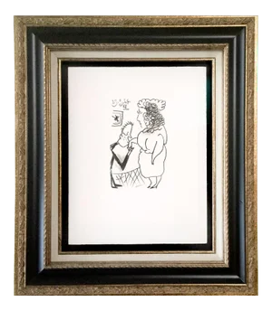 Pablo Picasso 1964 Lithograph on Arches Paper, Limited Edition (No. 126), Dietz Officina Press, Custom Framed