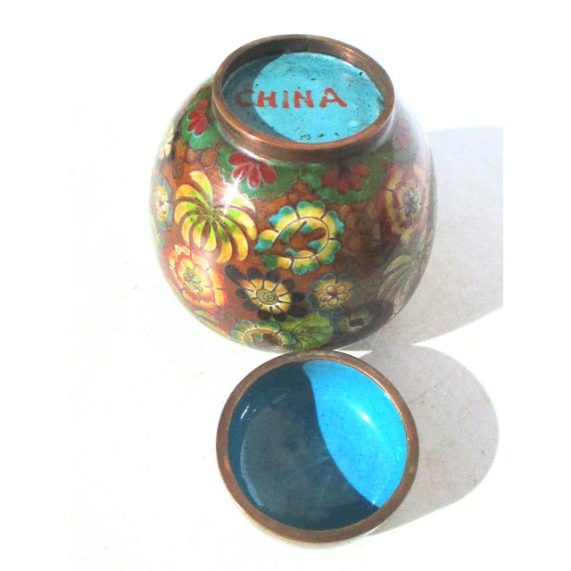 1900 - 1909 Antique Chinese Enamel Ginger Jar For Sale - Image 5 of 6