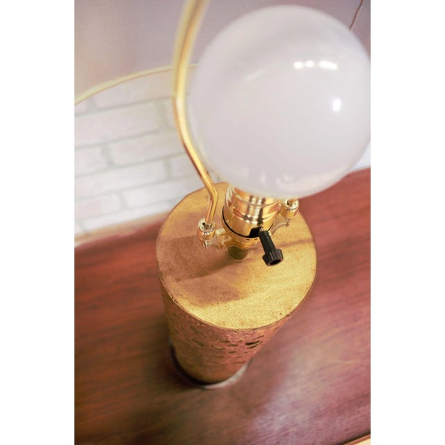 Early 21st Century Brutalist Shasta Brass and Lucite Table Lamps With Shades - Pair For Sale - Image 5 of 10