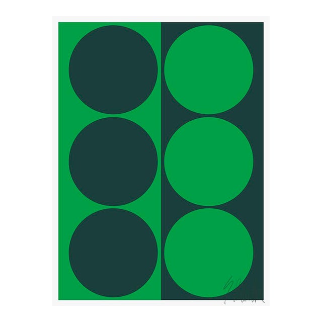 Dynamic Pair Green Fine Art Print 32" X 45" by Liz Roache For Sale