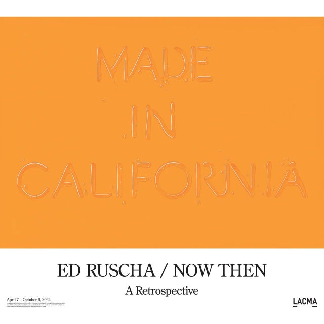 Ed Ruscha Made in California Official Exhibition Poster Dimensions: 24 x 22 in / 61 x 55,8 cm Sold unframed