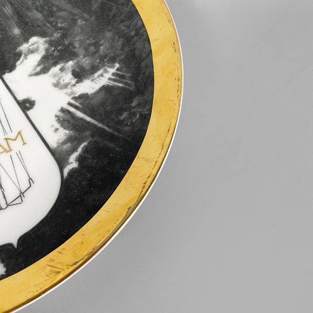 Ceramic Vintage Italian Osram Decorative Plate by Fornasetti, 1970s For Sale - Image 7 of 15