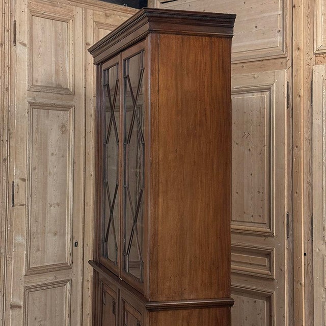 19th Century English Solid Mahogany Neoclassical Bookcase For Sale - Image 13 of 18