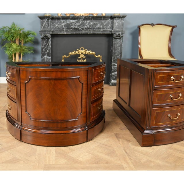 One of the most complicated items that we produce at Niagara furniture our Green Leather Oval Partners Desk is also one of...