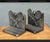 Metal Pair of French 1970 Bookends Made From Patinated Brass For Sale - Image 7 of 8