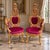 This dramatic pair of 1970s Italian Baroque Revival chairs combines monumental proportions, richly carved solid beechwood...