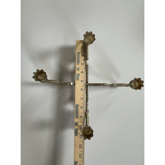 Mid 20th Century Mid 20th Century Vintage Silver Plated Four Arm Swan Figurine Candelabra Candle Holder Great Britain For Sale - Image 5 of 8