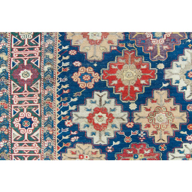 Textile House of Séance - 19th Century Kuba Quba Green Floral Handwoven Wool Pile Rug - 6’3” X 4’10.5” For Sale - Image 7 of 11