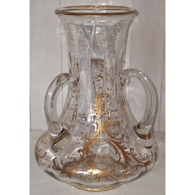 Glass Large Antique Handmade Glass Vase, 1890s For Sale - Image 7 of 7