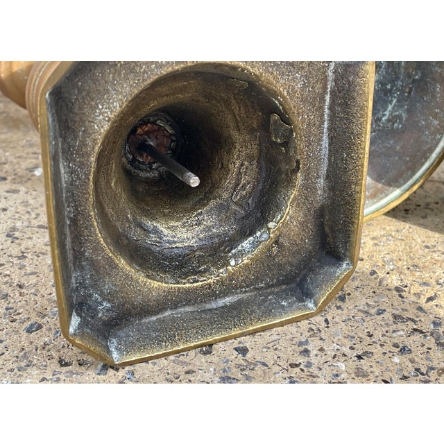 Two Pr Brass Bell Metal 19th C Georgian Candlesticks Holders 10 3/4" Beehive 12" For Sale - Image 9 of 11