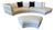 Giovanni Erba Serpentine Leather Sectional, Ivory For Sale