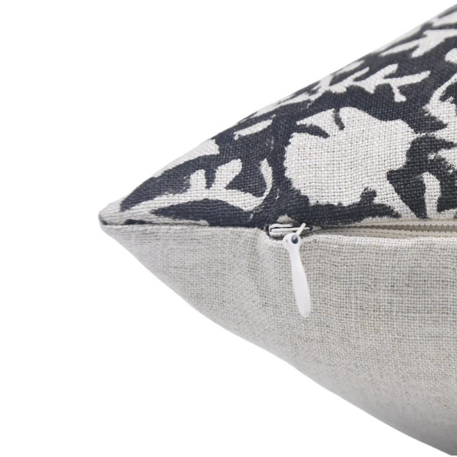 Modern Fabdivine Artistic Cushion Cover 14x36 Inch Floral Prints on Pure Linen- Chakri For Sale - Image 3 of 4