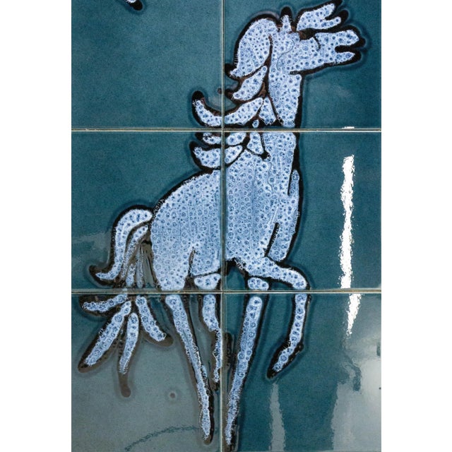 Tiles Horse Under the Moon Mid-Century, France, 1970s For Sale - Image 3 of 7