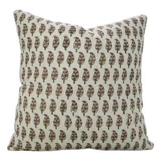 Floral Home Decor Cushion Cover Pure Linen 12x20 Inch- Lil Paisley For Sale