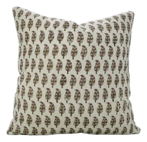 Floral Home Decor Cushion Cover Pure Linen 12x20 Inch- Lil Paisley