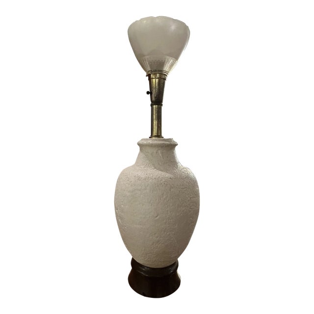 Mid Century Modern Spherical Pottery Lamp For Sale