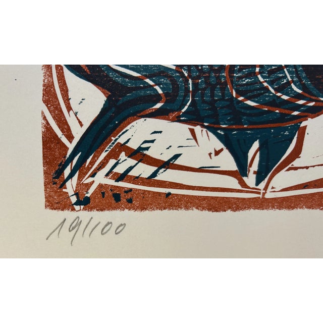 1970s 1970s Signed Woodblock Still Life Print by Maria Beine Hager For Sale - Image 5 of 8