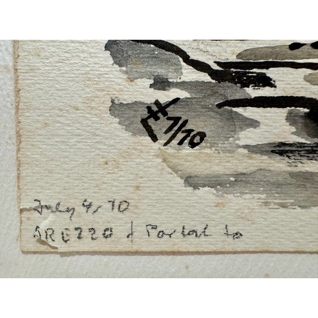 Henry Emil Salloch Original Watercolor on Paper Grezzo, Italy. 1970. For Sale - Image 4 of 6