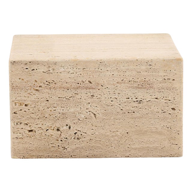 Modern Travertine Block Coffee Table For Sale