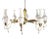 Mid-Century Brass and Opaline Glass Chandelier, 1950s For Sale