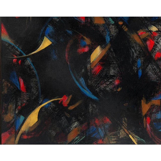 Black "Sparks in a Windstorm" Original Abstract Painting For Sale - Image 8 of 8