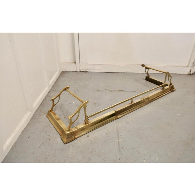 Large Victorian Art Nouveau Brass Fender For Sale - Image 4 of 8