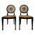 Pair of Mid 20th Century Italian Neoclassical Style Walnut & Cane Chairs With Medallion Backs For Sale