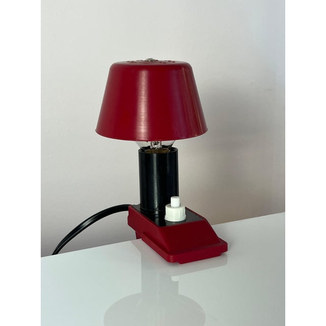 Red Clamp Lamp with Plastic Shade and Switch from Elios For Sale - Image 4 of 11