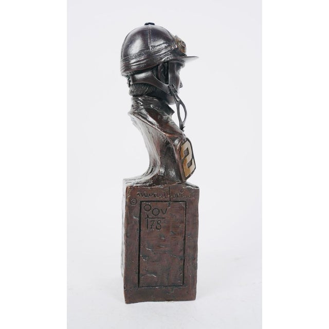 Mid 20th Century Marcel Jovine (1921-2003), Bust of a Jockey Original Bronze,, Signed and Dated in Casting For Sale In Los Angeles - Image 6 of 8