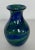 2010s Modern Blue and Green Swirl Art Glass Vase For Sale - Image 5 of 5
