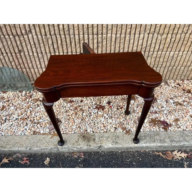 18th Century Antique English Solid Mahogany Fold Top Game Table For Sale - Image 11 of 11