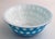 Rare Antique Chinese Peking Glass Bowl Aqua Blue on White Hand Cut Honeycomb / Hexagon from the Qing Dynasty 6 3/4”...