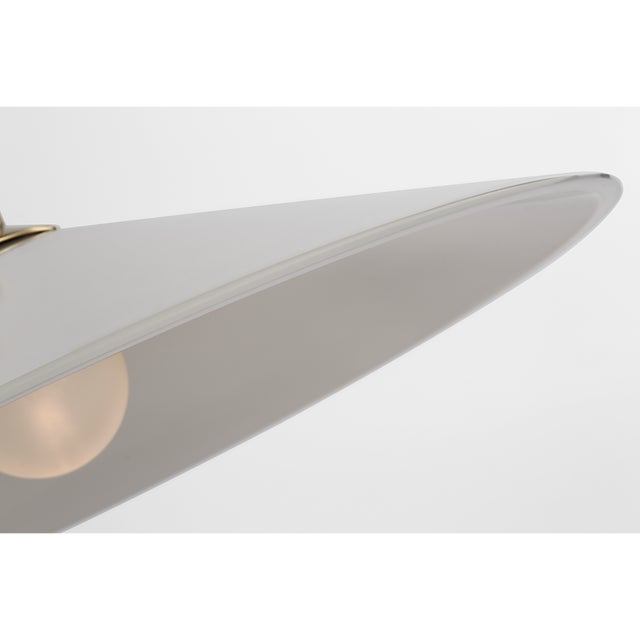 Amber Lewis for Visual Comfort Signature Ponce 9" Articulating Sconce in Hand-Rubbed Antique Brass with Milk White Glass Shade For Sale In Houston - Image 6 of 12