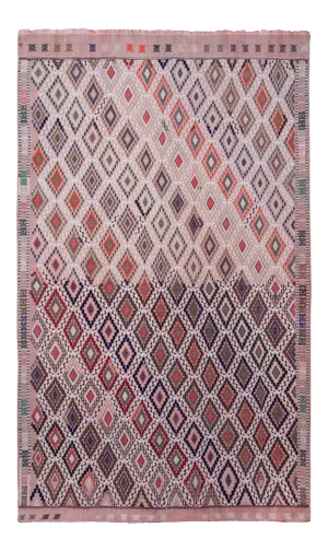 Vintage Natural Jajim Turkish Wool Kilim Rug