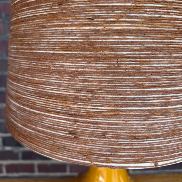 1960s Mid-Century Modern Lotte and Gunnar Bostlund Danish Gold Yellow Ceramic Table Lamp For Sale - Image 12 of 12