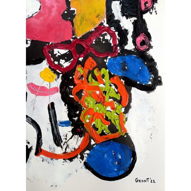 Textile 'Mikki Lee' #2 - Contemporary Oil Painting by Diane Grant / Picasso Style For Sale - Image 7 of 12
