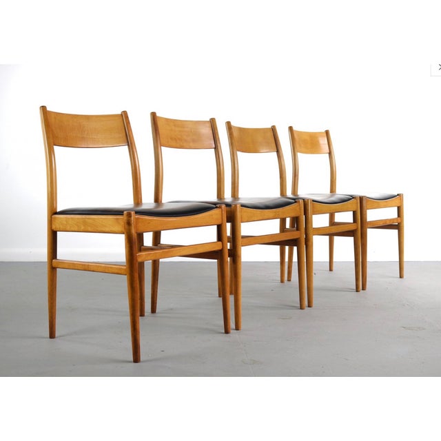 Amazing Set of 4 Mid Century Danish Modern Contoured Honey Oak Dining Chairs For Sale In Orlando - Image 6 of 6