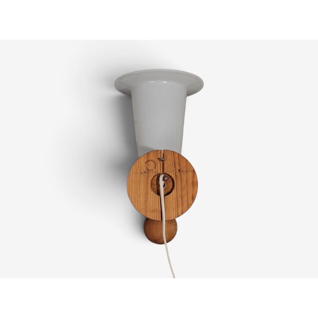 1970s Uno Kristiansson, Swedish Modern, Pine, Fabric, Wall Sconce For Sale - Image 10 of 10