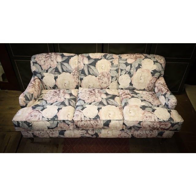 Early 21st Century Vintage Three-Seater Sofa in Floral Velvet, 2010s For Sale - Image 5 of 18