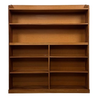 Large Antique Walnut Open Bookcase, 1900s For Sale