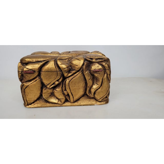 Italian Vintage Chunky Giltwood Box For Sale - Image 3 of 9