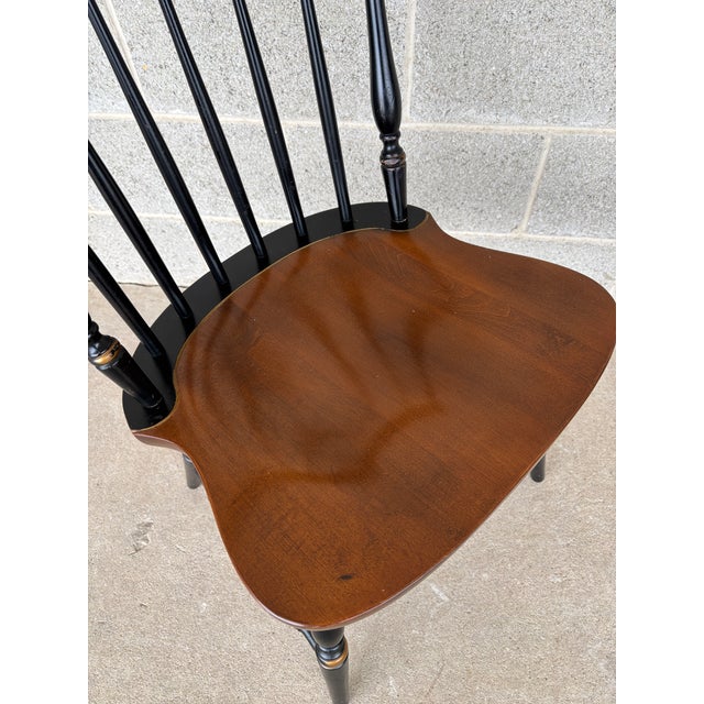 Hitchcock Black Harvest Maple Fan Back Windsor Side Chairs - Set of 4 For Sale In Philadelphia - Image 6 of 10