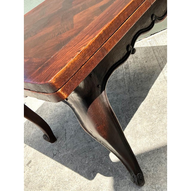 Vintage Herringbone Extendable Dining Table For Sale - Image 15 of 18
