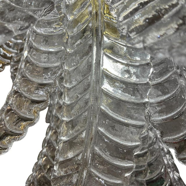 White Murano Glass Fern Lamp, 1970s For Sale - Image 8 of 10